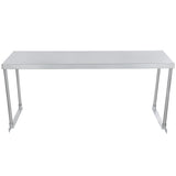 A plain, rectangular, stainless steel table with a flat top and four straight legs, each attached to the ends of the table. The design is simple and modern, with no additional features or decorations, and the background is white.