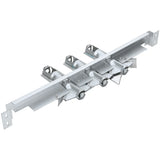 A silver-colored Empura Parts metal manifold burner assembly with four tube-shaped burners, mounting brackets on both ends, and metal fins on top. The assembly is designed for use in a gas appliance, such as a furnace or grill.