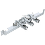 A metal gas grill burner assembly with three tubular burners and attached igniters. The unit, featuring Empura Parts, includes mounting brackets and a rectangular support base in a silver finish, designed for installation inside a barbecue grill.