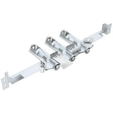A silver metal Empura Parts furnace burner assembly with three tube-shaped burners, each featuring mounting brackets and adjustment levers, attached to a flat metal base. The assembly has flange brackets with screw holes on both ends for mounting.