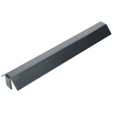 A long, dark gray, metal corner trim piece with a right-angle bend and a small flange on one side, designed for protecting or finishing the edge of a roofing panel or similar surface. Its smooth, slightly reflective finish is reminiscent of Empura Equipment.