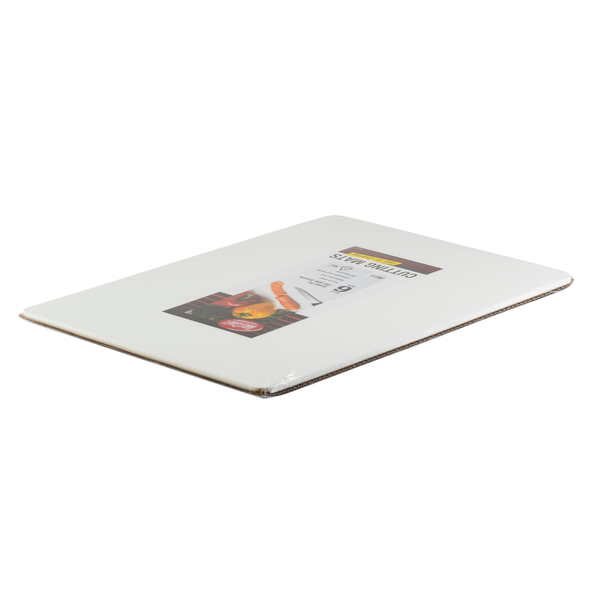 A rectangular, white foam board is shown lying flat on a white background. The board has a product label in the center featuring an image of a hand drawing and some text, suggesting it’s an ideal art or craft supply or can be used as a cutting mat.