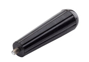 A black, tapered cylindrical replacement handle with a shiny surface, featuring a threaded metal stud protruding from one end. The other end is rounded and smooth. The handle is photographed against a plain white background.