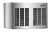A large, rectangular, silver standalone metal unit with multiple black ventilation grilles on the front and side. Labeled “Goodman” in the upper right corner, it resembles a high capacity ice machine or HVAC system against a plain white background.