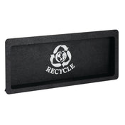 Rectangular black recycling bin lid with an open slot and textured surface. Features a recycling symbol faceplate and the word RECYCLE above the slot, making it easy to identify for collecting recyclable materials.