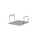 A sturdy Vulcan rectangular metal mesh grilling basket with two square-shaped handles angled upward. Featuring a flat base and sides, its 1/4" mesh design is ideal for securely holding food while grilling. The background is white.