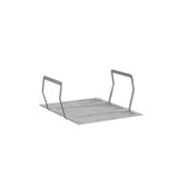 A rectangular Vulcan metal grill grate with two upright rectangular handles on opposite sides. The 1/4" mesh crumb screen surface is elevated slightly above the ground by its handles, all set against a plain white background.