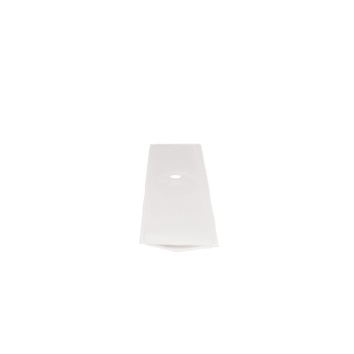 A folded white Micro-Filtration Filter Envelope vacuum cleaner bag with a small circular hole in the center, placed on a plain white background. The bag is neatly aligned and photographed from the front.