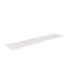 A long, rectangular white cloth with a circular hole in the center, part of the KleenScreen PLUS Filtration System, lies flat on a white background. The edges are slightly raised, and the fabric appears smooth and thin.