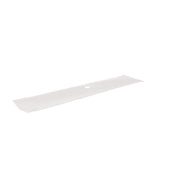 A long, rectangular white cloth with a circular hole in the center, part of the KleenScreen PLUS Filtration System, lies flat on a white background. The edges are slightly raised, and the fabric appears smooth and thin.
