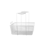 A Vulcan single fryer basket with a rectangular metal mesh design, tall vertical handles on each side, and a coiled handle grip at the center. The basket appears empty and is set against a plain white background.