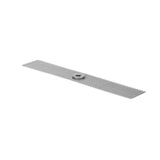 A metallic gear sits in the center of a long, flat metal rack with evenly spaced teeth along its top edge, forming a linear gear mechanism. The plain white background highlights these mechanical components, similar to those in the KleenScreen PLUS Filtration System.