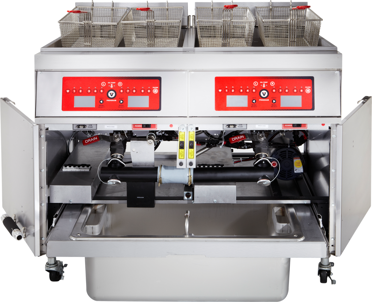 Vulcan 2ER85CF_480/60/3 42 Inch Electric Deep Fryer 85 lbs Capacity Dual Tanks