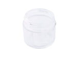 A clear, empty glass jar with a wide opening and thick base, perfect as a tasting jar. Shown against a plain white background, it appears clean, transparent, and dishwasher safe for easy cleaning.