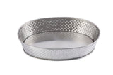 An empty, oval-shaped stainless steel basket with a woven texture on its sides and smooth base, placed on a white background. The basket has short sides and no handles, giving it a clean, simple appearance from the Brickhouse Collection.