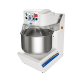 A large white Spiral dough mixer with a stainless steel bowl, protective wire guard, and a control panel featuring knobs, buttons, and indicator lights; the brand label “Ortil” is visible on the front. This model offers a 175 lbs. capacity.