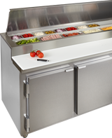 Traulsen TB091SL3S 91 Inch Refrigerated Counter Glycol Prep Table with Stainless Steel