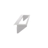 A silver, rectangular metal bracket with a central cutout is shown against a plain white background. Designed for mounting or supporting objects like the Vulcan CONRAIL-36 condiment rail, it features angled sides and clean, sharp edges for holding 1/6 size pans.