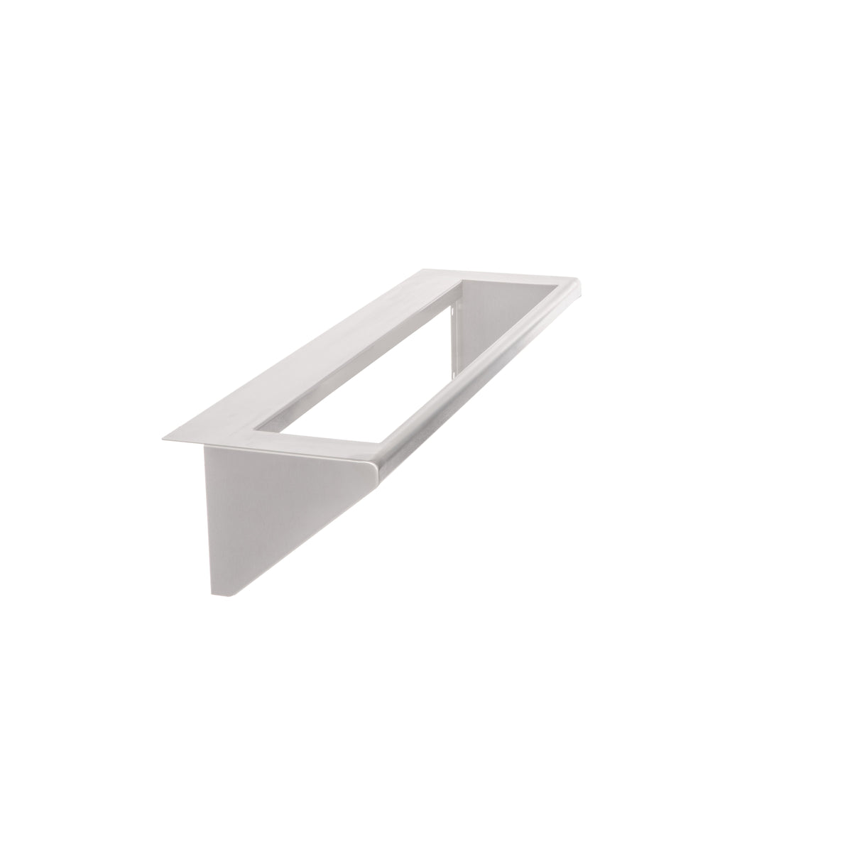 A rectangular, silver metal CONRAIL-ACB36 bracket with a wide flat top and open center, extending downward at a right angle. The plain white background highlights the bracket’s clean, modern lines.