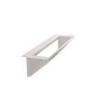 A rectangular, silver metal CONRAIL-ACB36 bracket with a wide flat top and open center, extending downward at a right angle. The plain white background highlights the bracket’s clean, modern lines.
