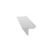 A 36" stainless steel Plate Rail by Vulcan, featuring a raised edge on one long side and a vertical flange on one short end with two small holes—ideal as a construction or architectural component, shown against a plain white background.