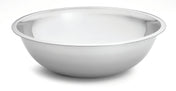 A large 13 qt stainless steel mixing bowl with a shiny, reflective surface sits on a white background. The bowl has a wide rim and curved sides, giving it a smooth, sleek appearance.