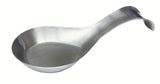A stainless steel soup spoon with a wide, shallow bowl and curved handle, designed to rest securely on a flat surface or spoon rest. It features a matte, brushed finish, is dishwasher safe, and is photographed against a white background.