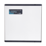 A rectangular white wall-mounted inverter with a black border and a black control panel at the top left. Reminiscent of the sleek design found in commercial ice machines like the Maestro Modular Ice Maker. The background is plain white.