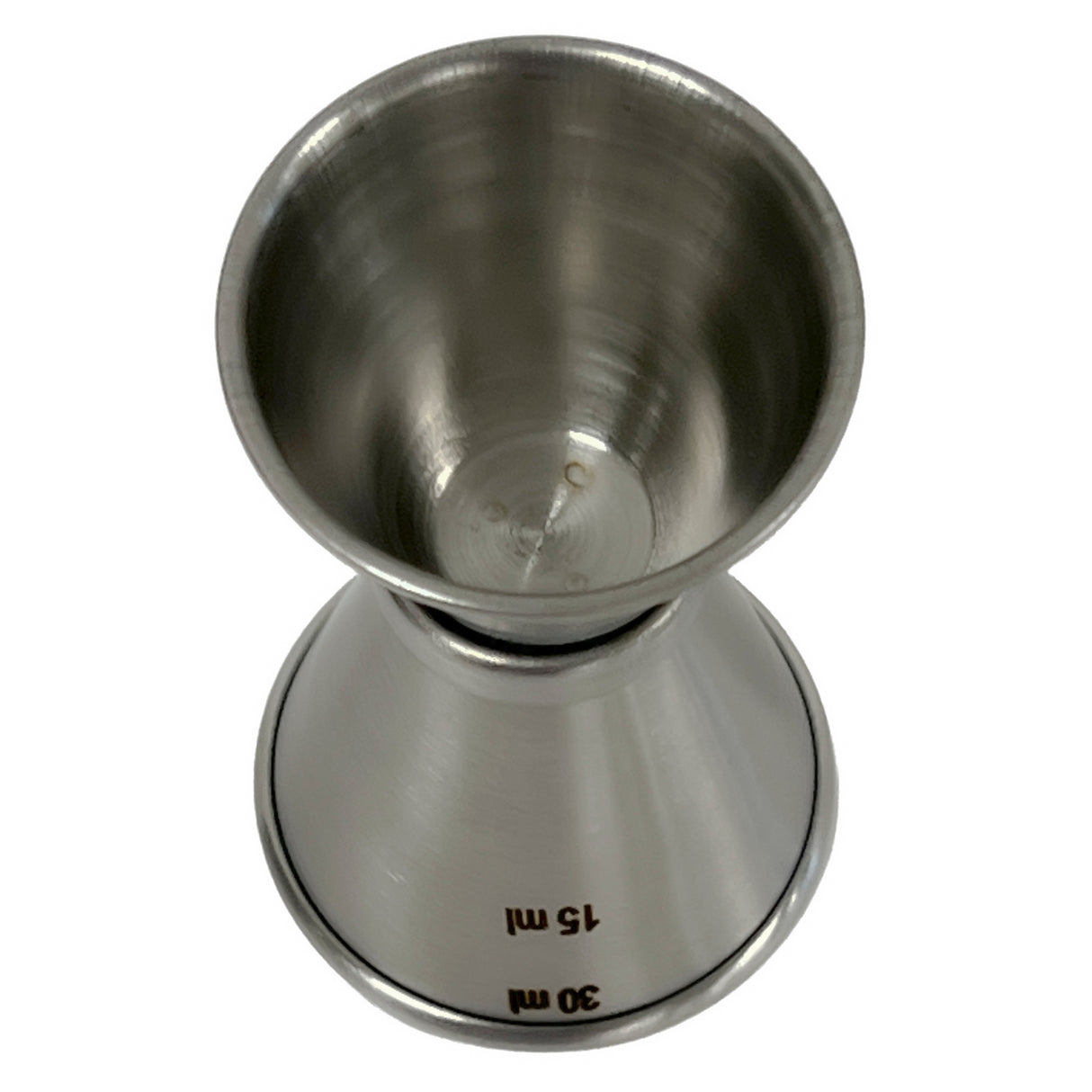 This Japanese Jigger features two conical measuring cups, 15 ml and 30 ml, stacked base to base. Made from stainless steel, it’s dishwasher safe for easy cleaning—perfect for precisely mixing drinks.