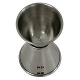 This Japanese Jigger features two conical measuring cups, 15 ml and 30 ml, stacked base to base. Made from stainless steel, it’s dishwasher safe for easy cleaning—perfect for precisely mixing drinks.