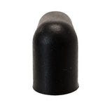 A close-up of a small, smooth, black plastic or rubber cap with a rounded top and cylindrical shape, resembling a TableCraft Commercial Juice Press Replacement Handle Stop, photographed against a white background. The cap is solid and slightly shiny.