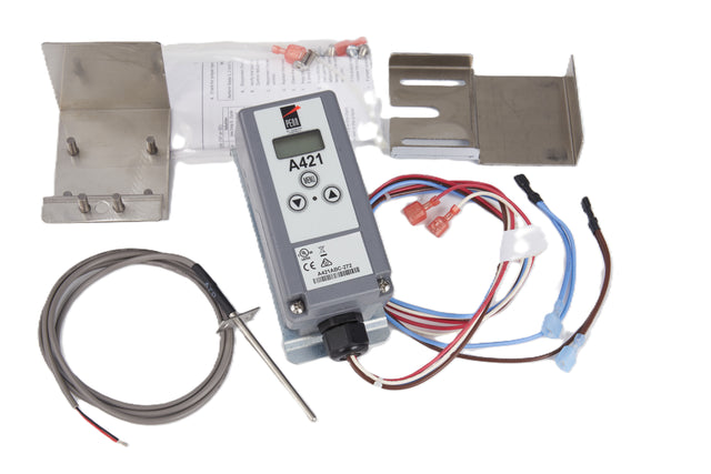 A grey electronic device with wires and cables, ideal for use in nugget machines or as part of an ice machine Dispenser Thermostat Kit.