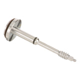 A metallic Valve Piston with a wide circular head, a narrower cylindrical shaft, and a segmented, threaded end. Precision-machined surfaces and a single black ring near the center mark this Cleveland KE52752-1 component.