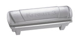 A translucent gray plastic KenKut 3 Dispenser with a rounded lid, labeled “KENKUT 3,” and a visible cutting edge along the front, this foil roll dispenser neatly holds and cuts rolls of plastic wrap or aluminum foil on four short legs.