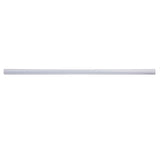 A long, cylindrical, white dowel rod is centered horizontally against a plain white background. The rod appears smooth and uniform, with no visible markings or details along its length.