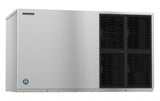 A large, rectangular stainless steel commercial ice maker featuring Air-Cooled technology and four black ventilation grilles on the right side. The Hoshizaki Crescent Cube logo is at the bottom left, with the brand name near the top left.
