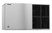 A large, rectangular stainless steel commercial ice maker featuring Air-Cooled technology and four black ventilation grilles on the right side. The Hoshizaki Crescent Cube logo is at the bottom left, with the brand name near the top left.