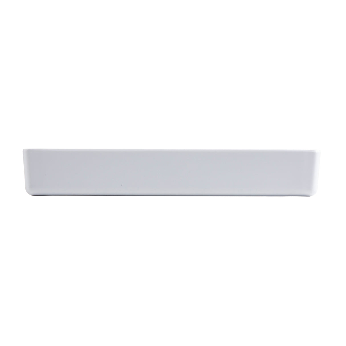 A plain, rectangular, white plastic tray is shown against a white background. Its flat surface and slightly raised edges echo the minimalist style of the Contemporary Collection Bowl, with no visible patterns or markings.
