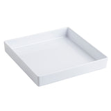 A plain, empty, white square bowl from the Contemporary Collection Bowl series features straight edges and slightly rounded corners. Photographed on a white background, this ceramic dish has a glossy finish and moderate depth.