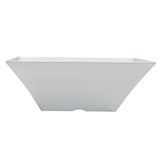 Rectangular white Frostone Collection Bowl with flared, angled sides and a wide rim, shown against a plain white background. This modern melamine bowl features clean lines, a slightly curved base, and is dishwasher safe.