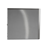 A side view of a closed stainless steel mini refrigerator on a white background. The simple, modern design features a smooth, brushed texture and a visible door handle—pair perfectly with appliances like the Prodigy ELITE Ice Maker for streamlined style.