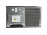 A large, rectangular metal HVAC unit with a grated vent on the right, control panel with labels and wiring diagram on the left—similar in style to a Prodigy ELITE Ice Maker or air-cooled ice maker—stands isolated against a white background.