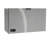 A large, rectangular stainless steel Prodigy ELITE Ice Maker with a smooth front panel, a small control display on the lower left, and the Scotsman logo centered at the top. This high capacity ice machine is modern, functional, and perfect for commercial use.