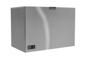 A stainless steel Scotsman Prodigy ELITE ice maker with a rectangular shape and smooth finish. The front features a small digital control panel, a black Scotsman logo label, and produces ice with a small cube size for versatile use.