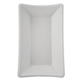 A rectangular, white plastic tray with slightly curved edges and a smooth, glossy surface, this Grand Master Collection Bowl is viewed from above on a plain white background.