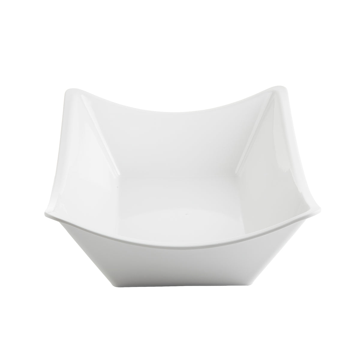 A white, square-shaped Grand Master Collection Bowl with slightly flared, curved edges and a smooth, glossy finish, photographed on a plain white background. The bowl is empty and has a modern, minimalist design.