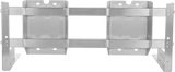 A silver metal mounting frame bracket with two rectangular slots, multiple screw holes, and reinforcement bars. Ideal for securing equipment, this VCCG bracket measures 24" and is photographed against a plain white background.