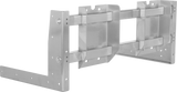 A silver metal 24" wall mount bracket with multiple holes for screws, two vertical side supports, two horizontal bars, and angled reinforcing plates. This sturdy mounting frame has an industrial look and is built for supporting heavy objects.