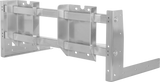 A 24" metal wall mount bracket with multiple flat, rectangular sections and right-angle supports, designed for holding heavy objects. The mounting frame features several holes for screws and a sleek silver, metallic finish.