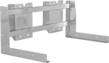 A metal wall mount bracket, part of the VCCG mounting frame series, with two horizontal and two vertical bars and multiple screw holes for mounting. The sturdy 24" silver bracket is ideal for supporting equipment or shelving against a flat surface.